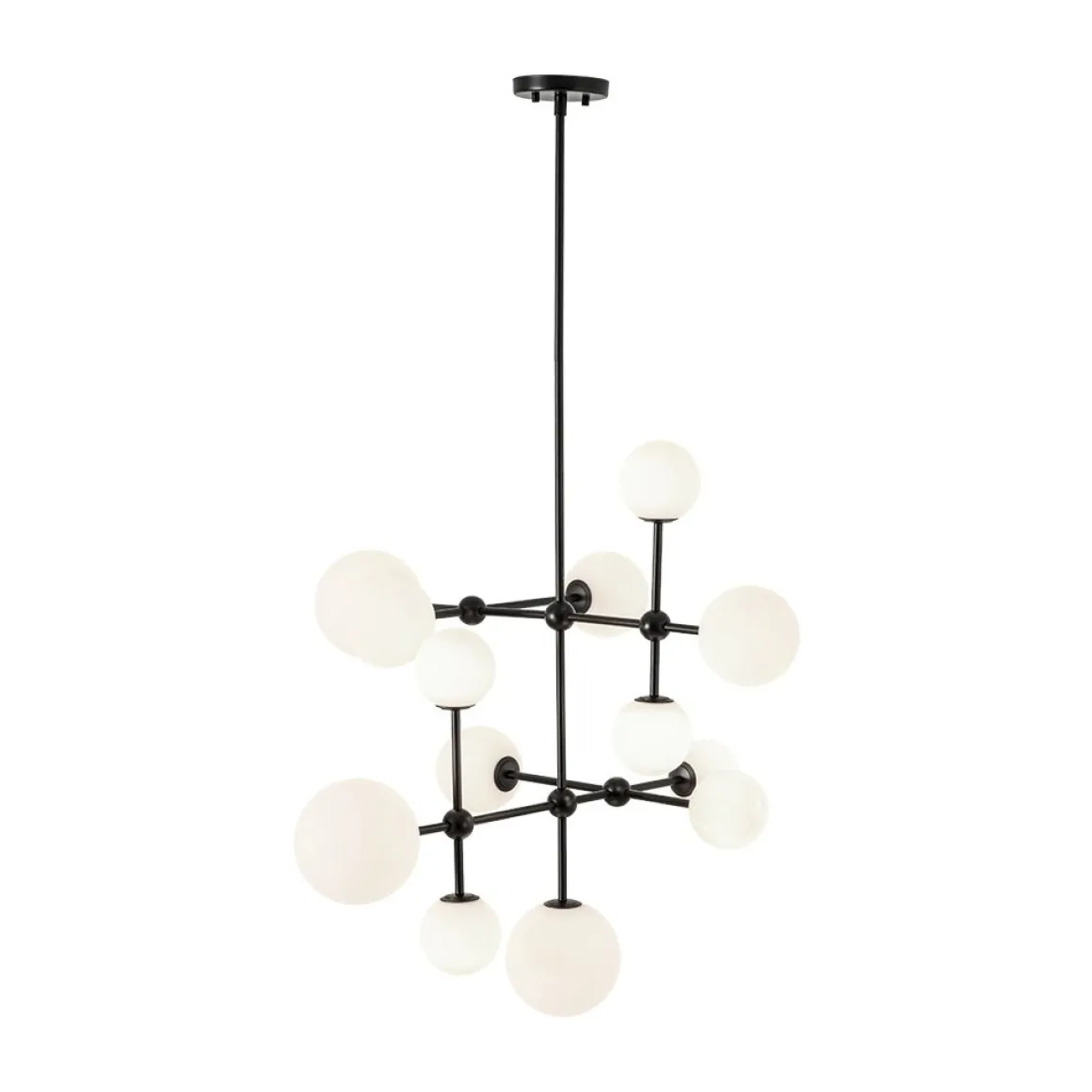 Luminous Opal Glass Globe Geometric Bubble Chandelier