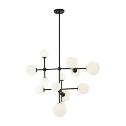 Luminous Opal Glass Globe Geometric Bubble Chandelier