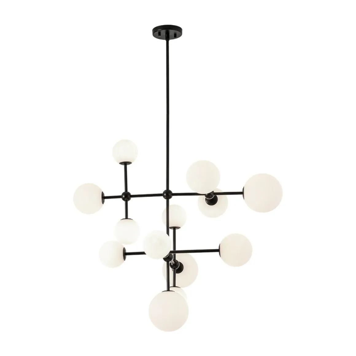 Luminous Opal Glass Globe Geometric Bubble Chandelier