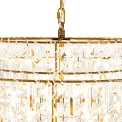 Luxe Antique Bronze Tiered Crystal Drum Cage Chandelier