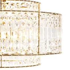 Luxe Antique Bronze Tiered Crystal Drum Cage Chandelier