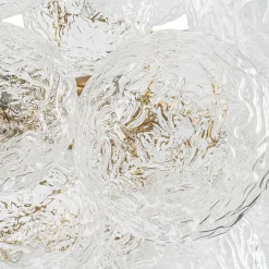 Luxe Large Cluster Rippled Glass Globe Round Bubble Chandelier