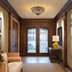 Luxe Moroccan Antique Bronze Crystal Ceiling Light