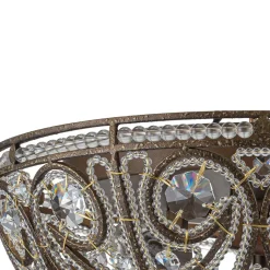 Luxe Moroccan Antique Bronze Crystal Ceiling Light