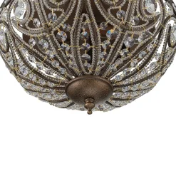 Luxe Moroccan Antique Bronze Crystal Ceiling Light
