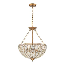 Luxe Moroccan Antique Bronze Crystal Round Cage Chandelier