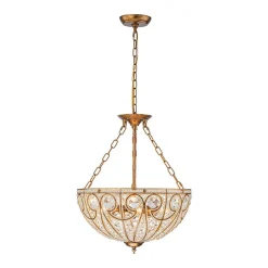 Luxe Moroccan Antique Bronze Crystal Round Cage Chandelier