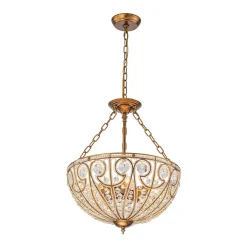 Luxe Moroccan Antique Bronze Crystal Round Cage Chandelier