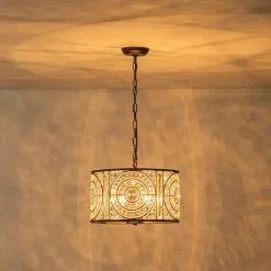Luxe Moroccan Antique Crystal Drum Cage Chandelier