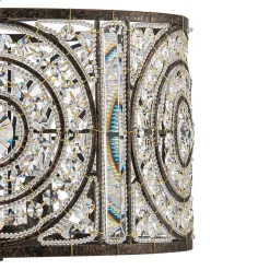 Luxe Moroccan Antique Crystal Drum Cage Chandelier