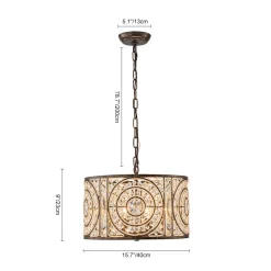 Luxe Moroccan Antique Crystal Drum Cage Chandelier