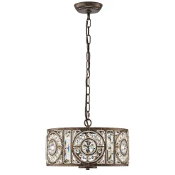Luxe Moroccan Antique Crystal Drum Cage Chandelier