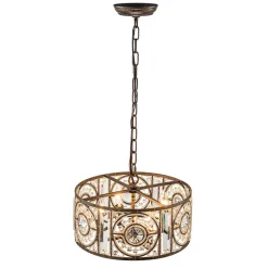Luxe Moroccan Antique Crystal Drum Cage Chandelier