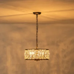 Luxe Moroccan Antique Crystal Drum Cage Chandelier