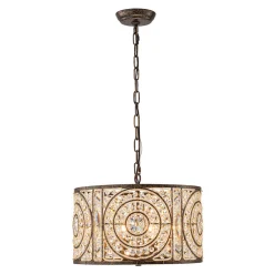 Luxe Moroccan Antique Crystal Drum Cage Chandelier