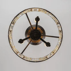 Luxe Moroccan Antique Crystal Drum Semi Flush Mount