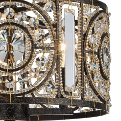 Luxe Moroccan Antique Crystal Drum Semi Flush Mount