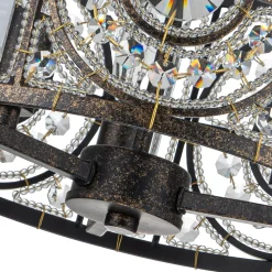 Luxe Moroccan Antique Crystal Drum Semi Flush Mount