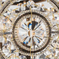 Luxe Moroccan Antique Crystal Drum Semi Flush Mount