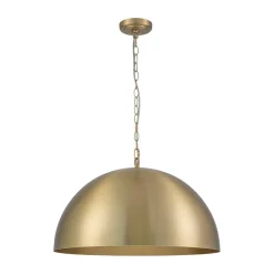 Luxe Oversized Brushed Brass Iron Large Dome Pendant Light