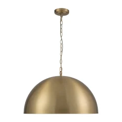 Luxe Oversized Brushed Brass Iron Large Dome Pendant Light