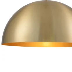 Luxe Oversized Brushed Brass Iron Large Dome Pendant Light