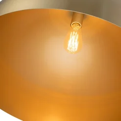 Luxe Oversized Brushed Brass Iron Large Dome Pendant Light