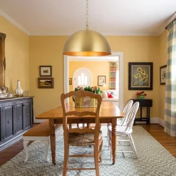 Luxe Oversized Brushed Brass Iron Large Dome Pendant Light