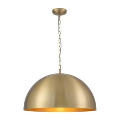 Luxe Oversized Brushed Brass Iron Large Dome Pendant Light