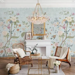 Luxe Sculpture Bloom Glass Floral Brass Basket Chandelier