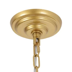 Luxe Sculpture Bloom Glass Floral Brass Basket Chandelier