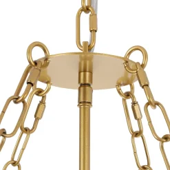 Luxe Sculpture Bloom Glass Floral Brass Basket Chandelier