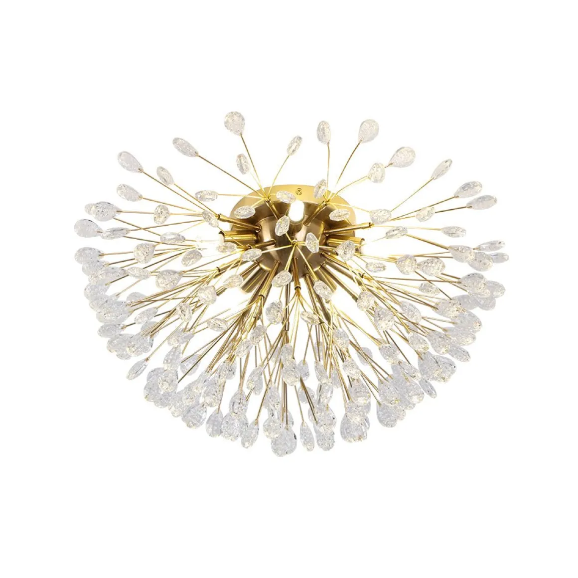 Luxury Bloom Dandelion Crystal Semi Flush Mount