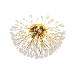 Luxury Bloom Dandelion Crystal Semi Flush Mount