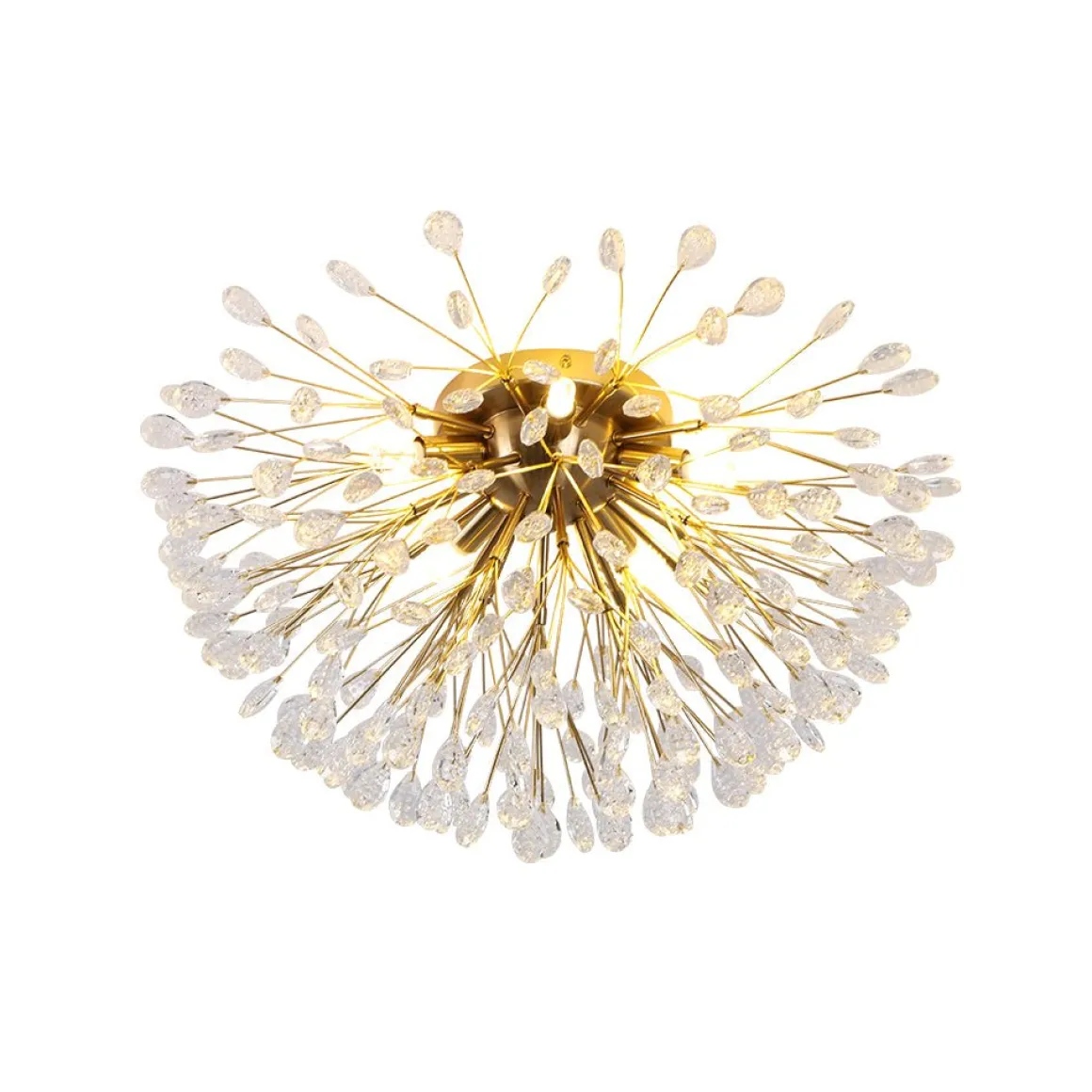 Luxury Bloom Dandelion Crystal Semi Flush Mount