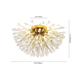 Luxury Bloom Dandelion Crystal Semi Flush Mount