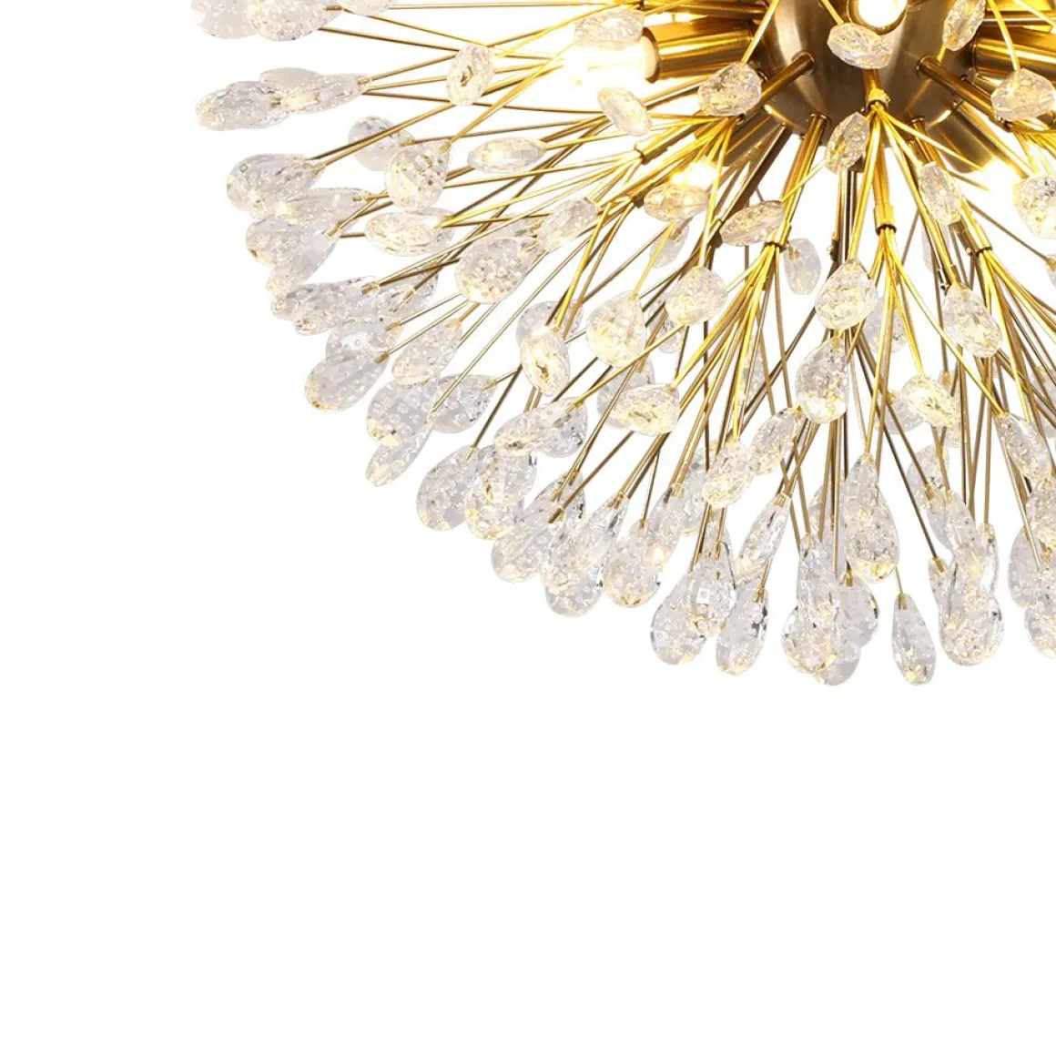 Luxury Bloom Dandelion Crystal Semi Flush Mount