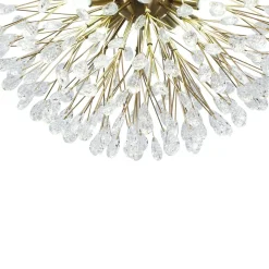 Luxury Bloom Dandelion Crystal Semi Flush Mount