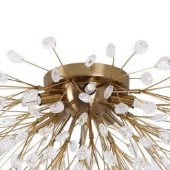 Luxury Bloom Dandelion Crystal Semi Flush Mount
