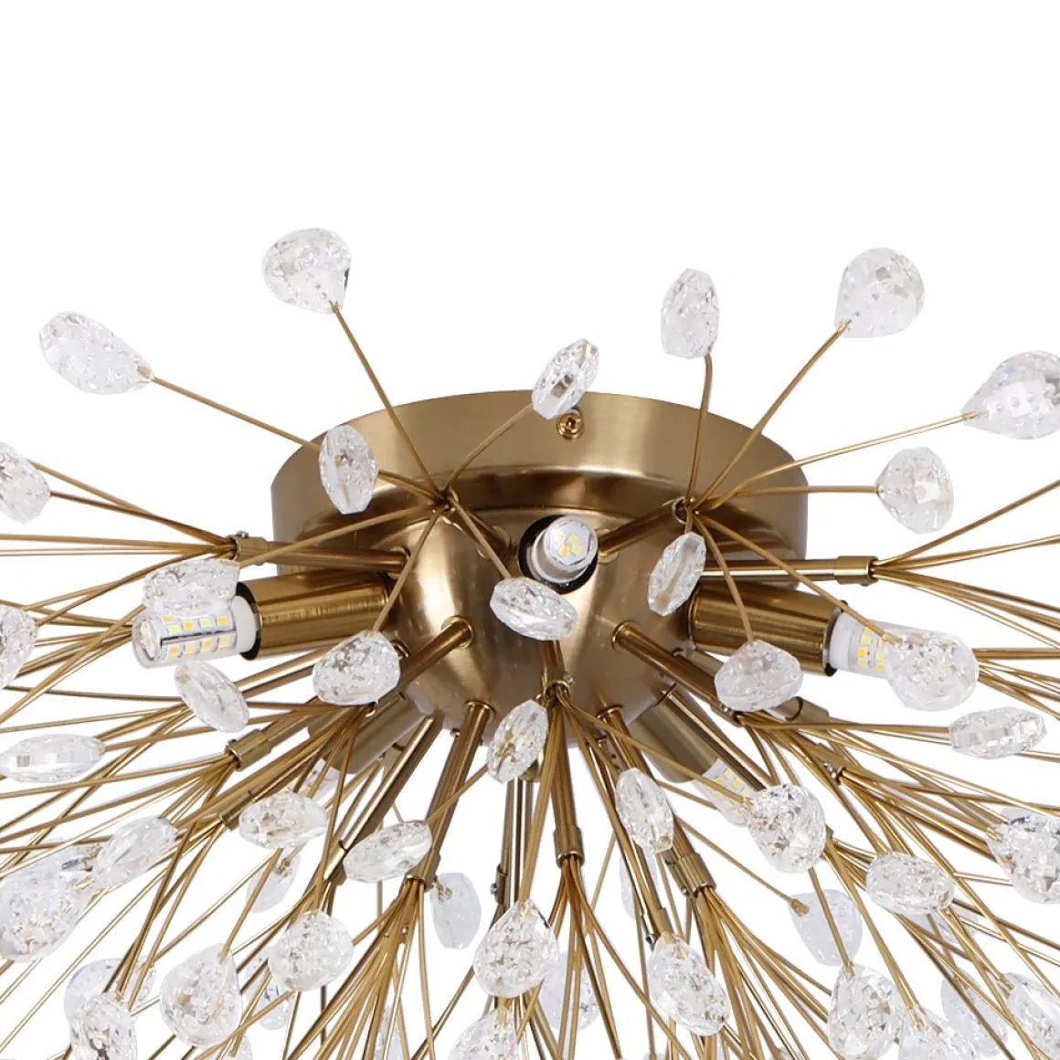 Luxury Bloom Dandelion Crystal Semi Flush Mount