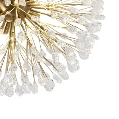 Luxury Bloom Dandelion Crystal Semi Flush Mount