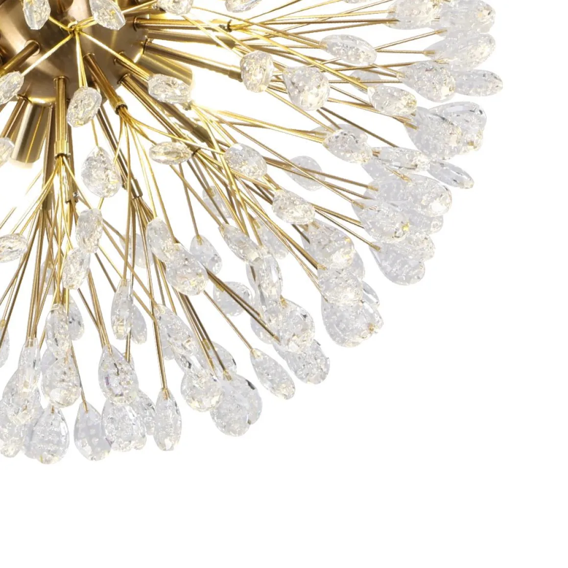 Luxury Bloom Dandelion Crystal Semi Flush Mount