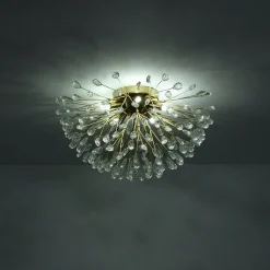 Luxury Bloom Dandelion Crystal Semi Flush Mount