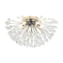Luxury Bloom Dandelion Crystal Semi Flush Mount