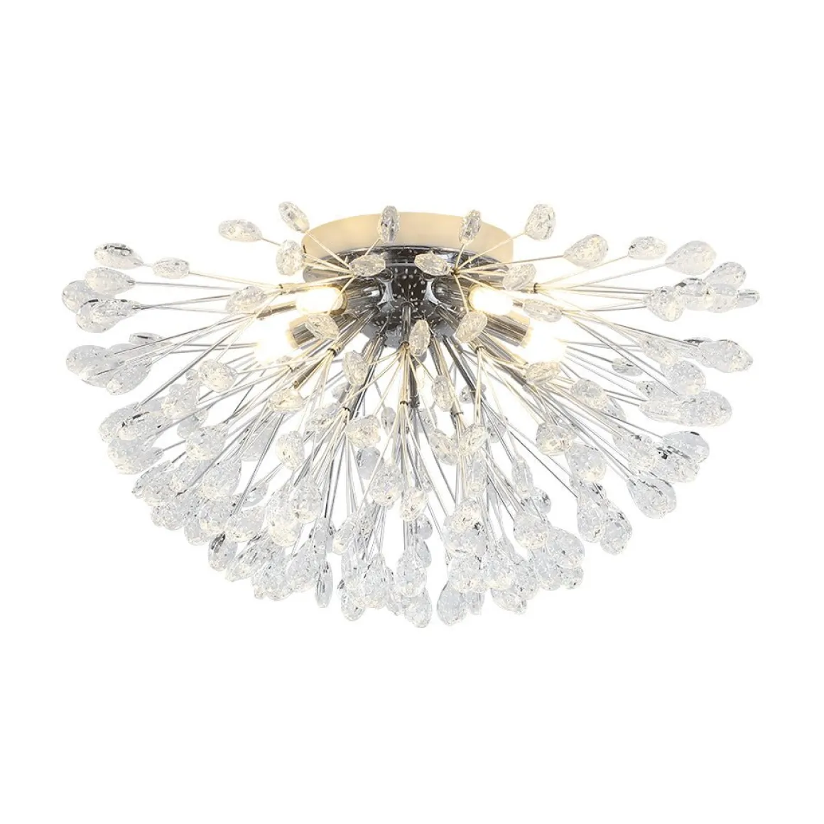 Luxury Bloom Dandelion Crystal Semi Flush Mount