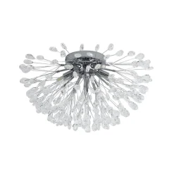 Luxury Bloom Dandelion Crystal Semi Flush Mount