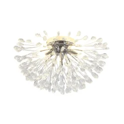 Luxury Bloom Dandelion Crystal Semi Flush Mount