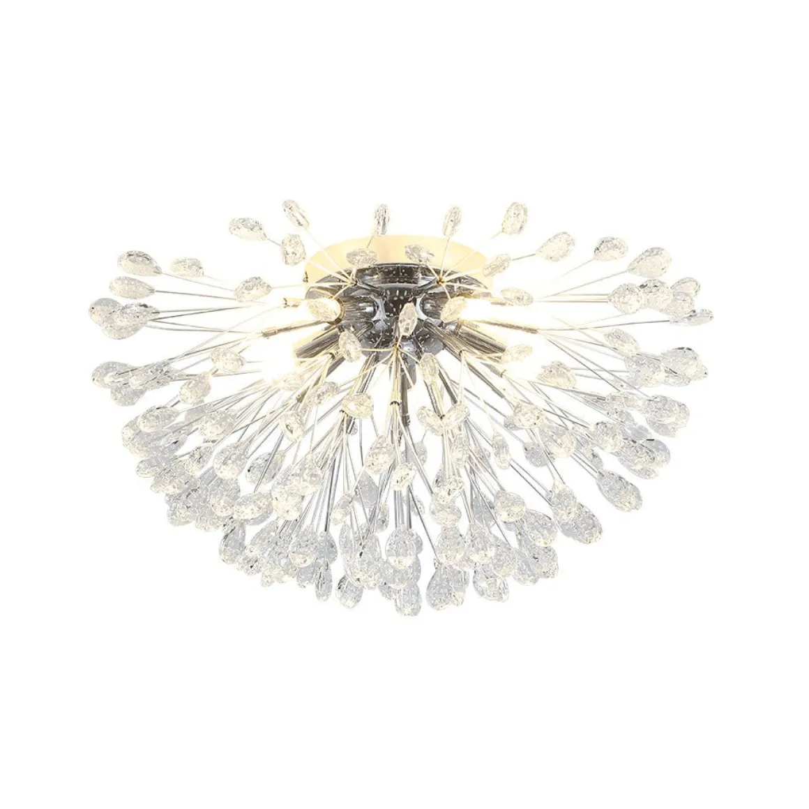 Luxury Bloom Dandelion Crystal Semi Flush Mount