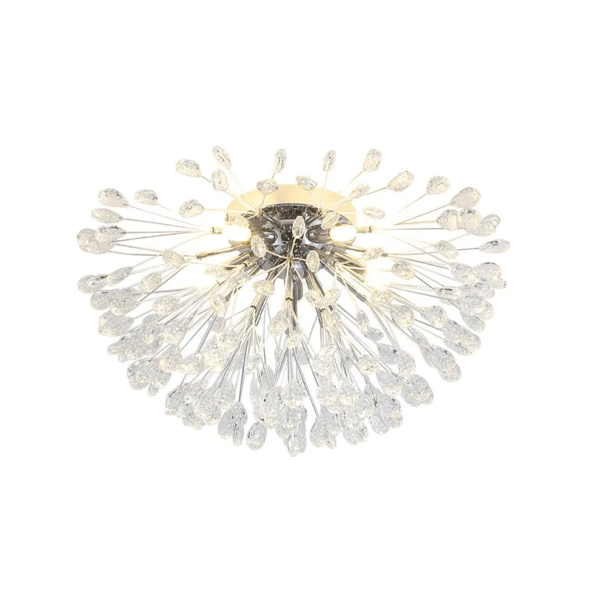 Luxury Bloom Dandelion Crystal Semi Flush Mount