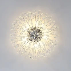 Luxury Bloom Dandelion Crystal Semi Flush Mount